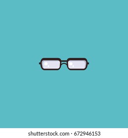 Flat Icon Glasses Element. Vector Illustration Of Flat Icon Spectacles Isolated On Clean Background. Can Be Used As Glasses, Spectacles And Eyeglasses Symbols.