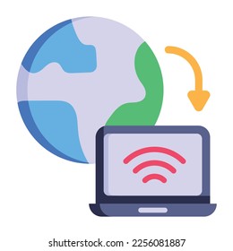 Flat icon of global hosting is up for premium use