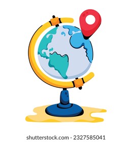 A flat icon of global location 