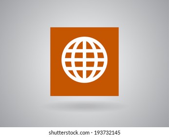 Flat icon of globe