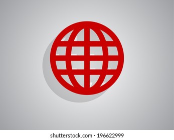 Flat icon of globe