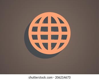 Flat icon of globe