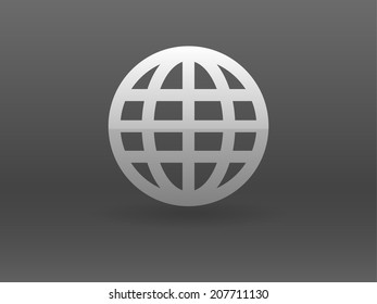 Flat icon of globe