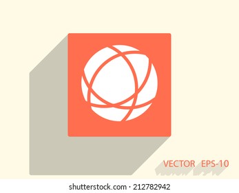 Flat icon of globe