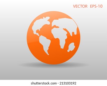 Flat icon of globe