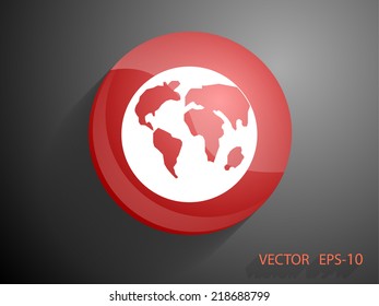 Flat icon of globe