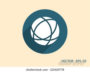 Flat icon of globe