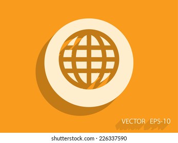 Flat icon of globe