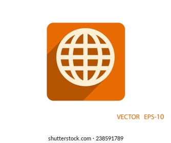 Flat icon of globe