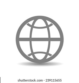 Flat icon of globe