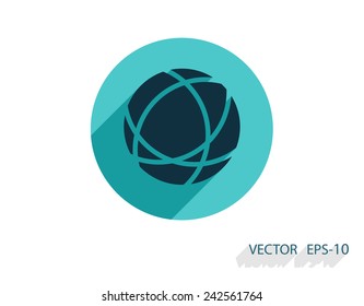 Flat icon of globe