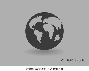 Flat icon of globe