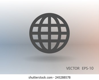 Flat icon of globe