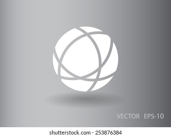 Flat icon of globe