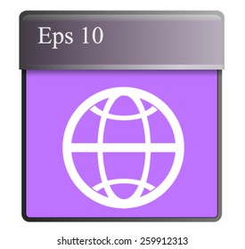 Flat icon of globe