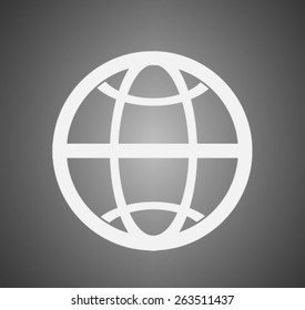 Flat icon of globe