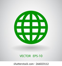 Flat icon of globe