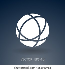 Flaches Symbol für den Globus