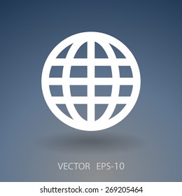 Flat icon of globe