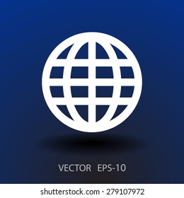 Flat icon of globe