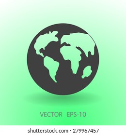 Flat icon of globe