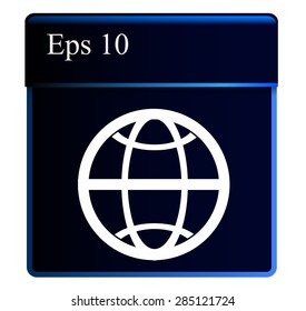 Flat icon of globe