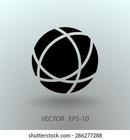 Flat icon of globe