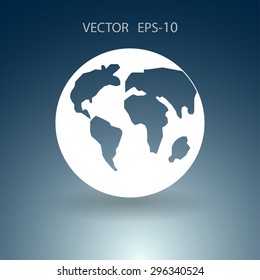 Flat icon of globe
