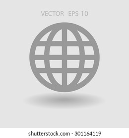 Flat icon of globe
