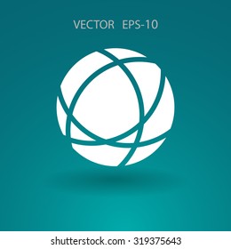 Flat icon of globe