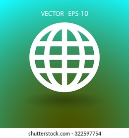 Flat icon of globe