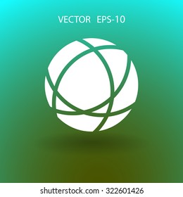 Flat icon of globe
