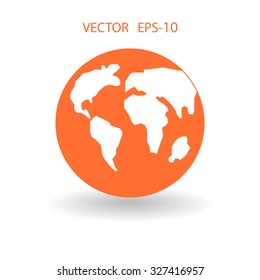 Flat icon of globe