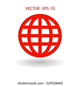 Flat icon of globe