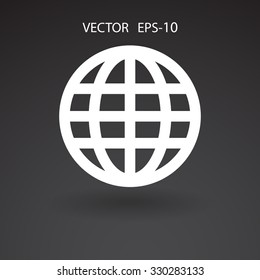 Flat icon of globe