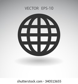 Flat icon of globe