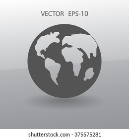 Flat icon of globe