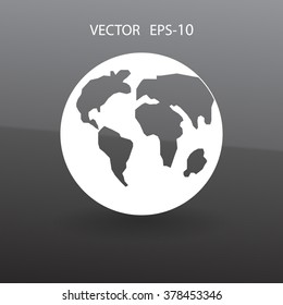 Flat icon of globe