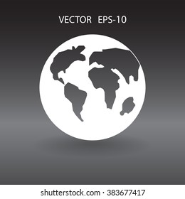Flat icon of globe