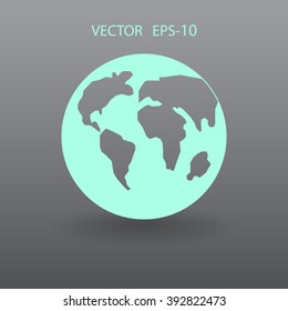 Flaches Symbol für den Globus