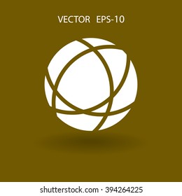 Flat icon of globe