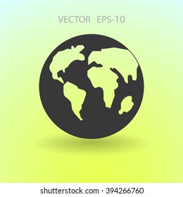 Flat icon of globe