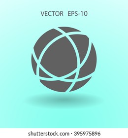 Flat icon of globe