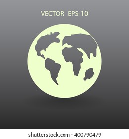 Flat icon of globe