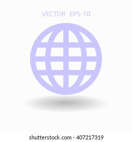 Flat icon of globe