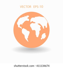 Flat icon of globe