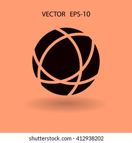 Flat icon of globe