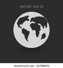 Flat icon of globe