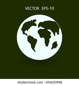 Flat icon of globe