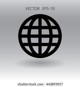Icono plano del globo terráqueo